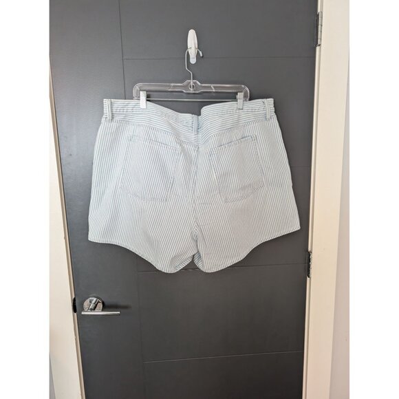 NWT Old Navy High-Waisted Striped Baggy Shorts 5-inch inseam Pinstripe Blue - 20 - Picture 3 of 7
